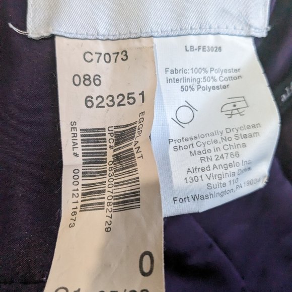 Formal Strapless Dress. Purple. Size 0. - Picture 6 of 7